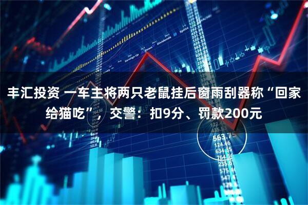 丰汇投资 一车主将两只老鼠挂后窗雨刮器称“回家给猫吃”，交警：扣9分、罚款200元