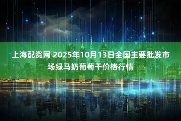 上海配资网 2025年10月13日全国主要批发市场绿马奶葡萄干价格行情